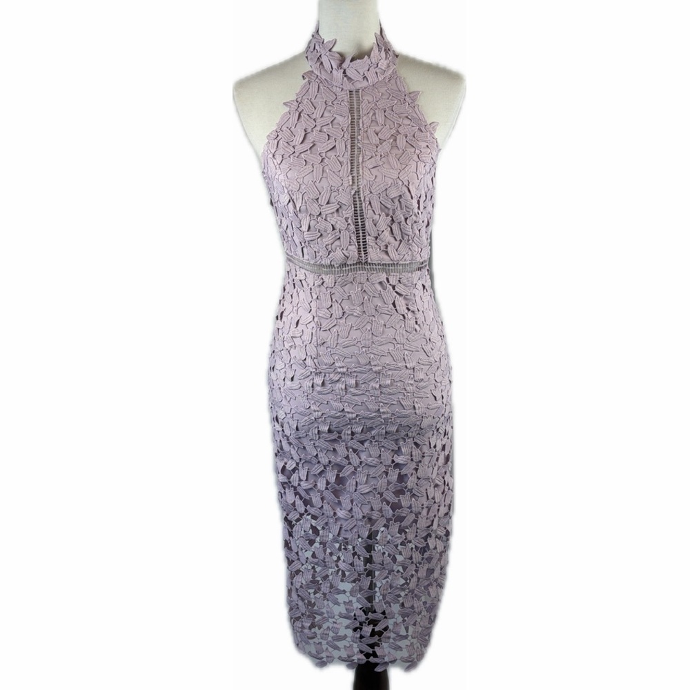 Bardot Gemma Halter Lace Dress Orchid Lavender Size 6 Whimsy Party Cocktail
